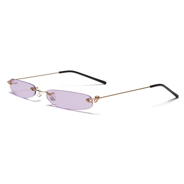 Slanke rektangulære solbriller uden kanter Vintage Slank Clear