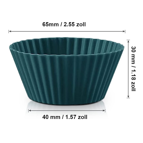 Mångsidig Bakkompis, Återanvändbara Bakformar i Silikon Non-Stick Muffinsformar, Livsmedelsgodkänd Silikon BPA-fri, Ugnssäker, Diskmaskinsäker För