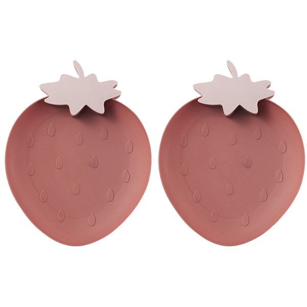 Jordbær Plastbakker Snacktallerkener Køkkenskåle, 2 stk