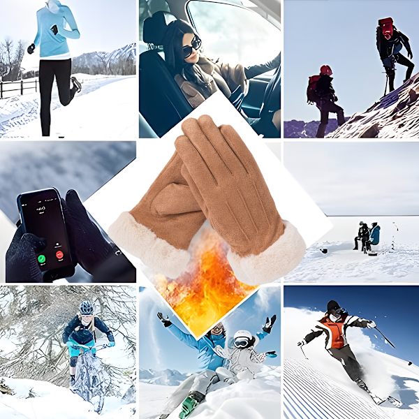 Handskar Dam Vinter Varma Pekskärm