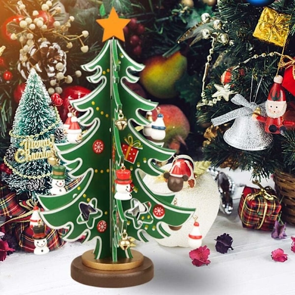 Jul Adventskalender, Unik Juldekoration Med Miniatyr Träprydnad, Handmålade Utsökta Juldekorationer För Förskolor