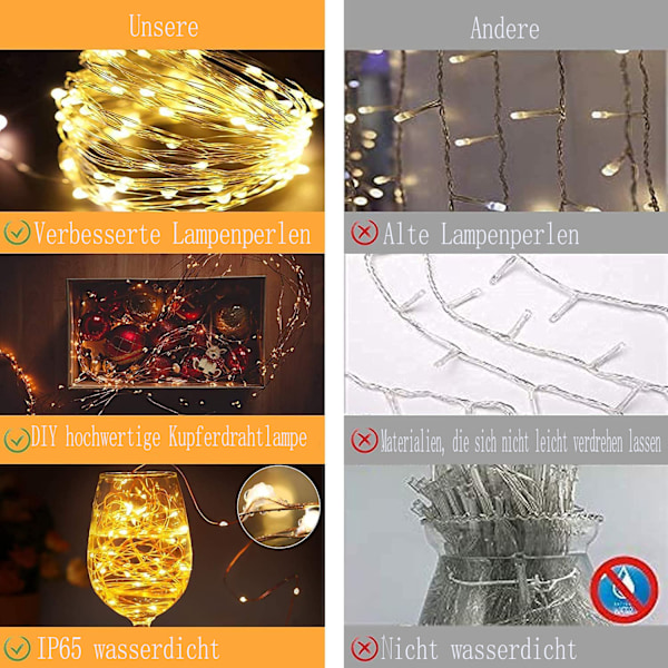 Fairy Ljusslinga för Fönstergardin, 3M X 3M Kallvita LED-lampor med 8 Ljuslägen, Vattentät Idealisk för Inomhus- och Utomhusdekoration, USB-driven
