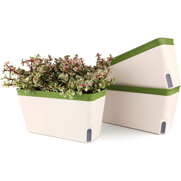 Självbevattnande blomkruka med vattenindikator