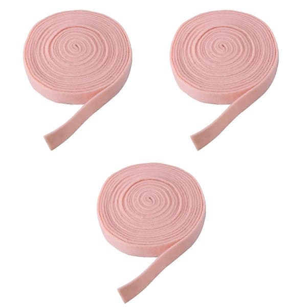 Juletrebånd ullfilt-bånd til dekorasjon 3 stk lys rosa DIY-håndverk