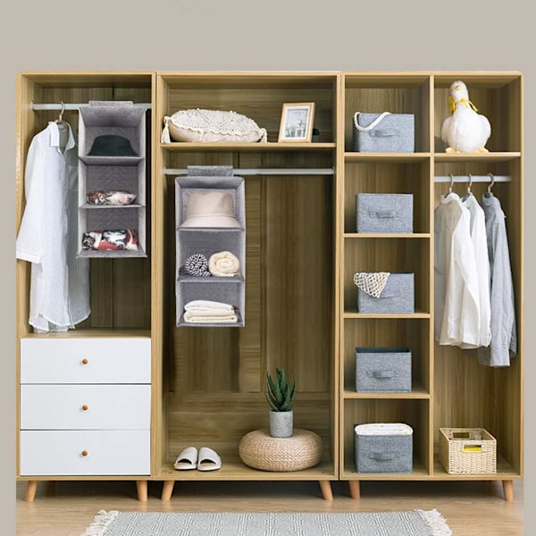 Hängande Tröjförvaring, Vikbara Garderobshyllor i Non-Woven Tyg, Utrymmesbesparande Design För Resor Och Hemanvändning, Bomullslinne Tyger Ger Styrka