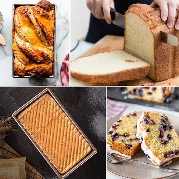 Pullman Limpform, Non-stick Guld Toastboxform med Flexibelt Lock för Jämn Bakning, 19,5 x 12,3 x 11,4 cm Livsmedelsklassad Aluminiumpläterad Stål Limpa