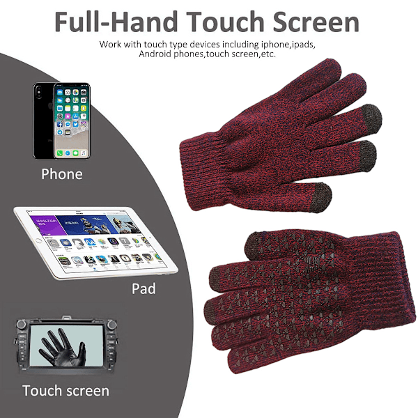 Vinterhansker Touchscreen-hansker Strikkede fingerhansker
