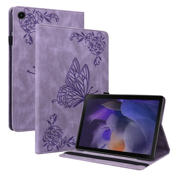 Læderetui Samsung Galaxy Tab A8 10.5 Sommerfugle Lilla