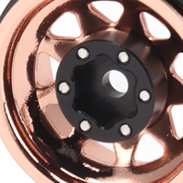4 st Beadlock-hjul 1 tum djupt spår Universal för Traxxas ATV RC bil karossdelar med skruvar Koppar färg