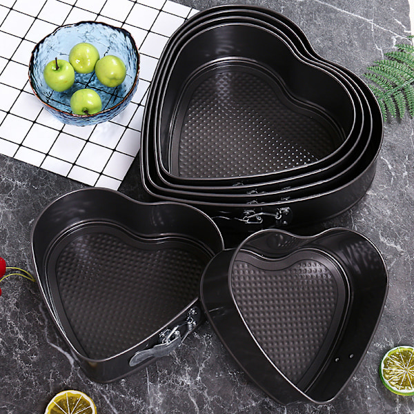 Hjärtformad bakform i rostfritt stål, 27,5 x 26,5 x 7 cm, non-stick, läckagesäker