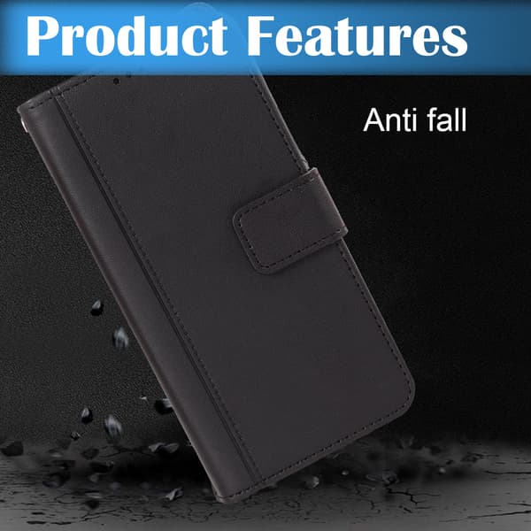 Samsung S8 Wallet Case / Læder Mobiltelefon Cover - 2 Kort + ID - SORT Sort