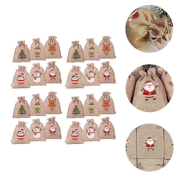 Christmas Advent Burtab presentpåsar för nedräkning 72-pack