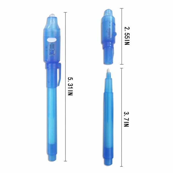 Invisible Ink Pen, Pen Invisible Disappearing Ink Pen med UV-lys Magic Marker til hemmelig besked og børnefest julelegetøj 14 stk.