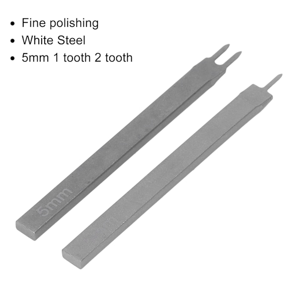 Lærprikkejern 5mm 1 tann 2 tann hvitt stål lærgaffelhull DIY håndverk lær syhull for støvel