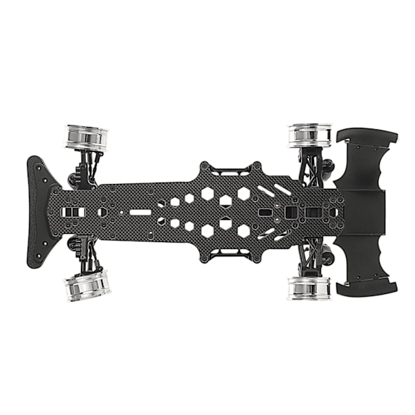 RC Kolfiber Chassi Hög Flexibilitet CNC-bearbetning ihålig 2-lagers sänkning Ersättning RC Botten Chassiplatta Svart