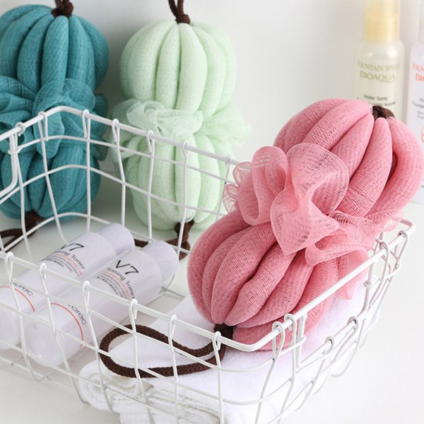 Badblomma dra tillbaka handduk badboll vuxen skrubba badhandduk Pink