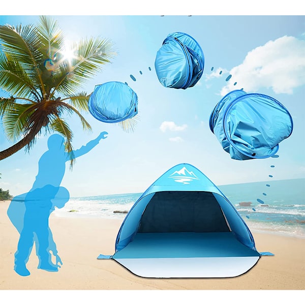 Strandskydd Pop Up Strandtält med Dubbla Dragkedjor