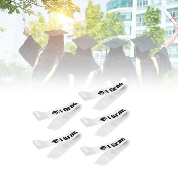 5 Pack Graduation Sash Satin Party Congratulation with Letter Keepsake Accessory Photo PropWhite