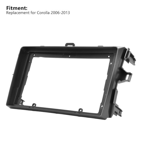 9 tums silver bilstereo radio fascia 2DIN ABS ljudpanel ram ersättning för Corolla 2006‑2013