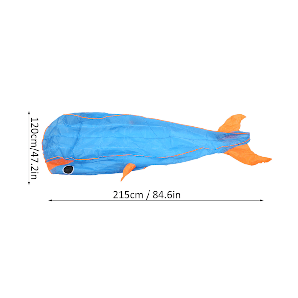 Delfinkite i polyester, 3D-tecknad djur, mjuk parafoil, utomhusleksak, blå