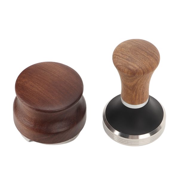 3 stk. Kaffekværn Tamper Holder Valnød Træ Gummi Rustfrit Stål Bådformet Fordeler Stativ Kaffe Tilbehør Til 58mm Base 58mm Tamper 58mm