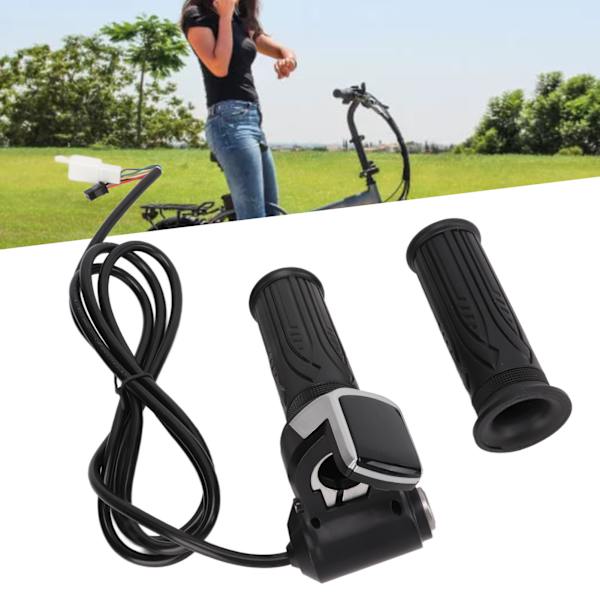 LED-display Elektrisk cykel gasreglage handtag styre med batteriindikator strömbrytare nyckel 24V