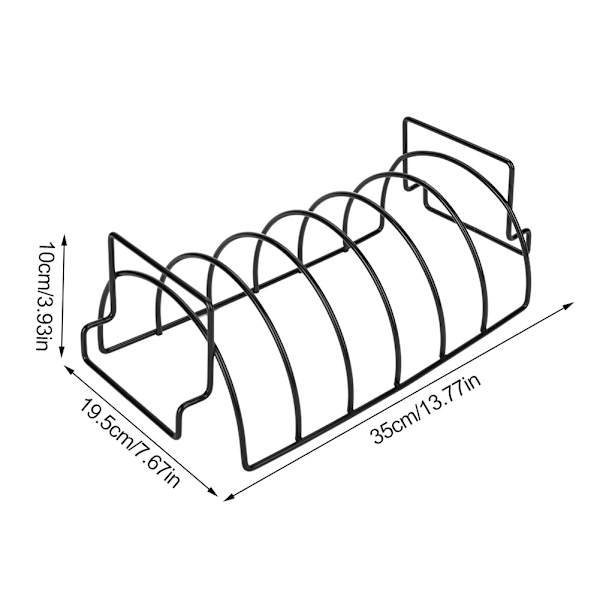 Ulkoilmametalli BBQ-työkalut Pihiholderit Rib Rack Grillauskeittiötyökalu