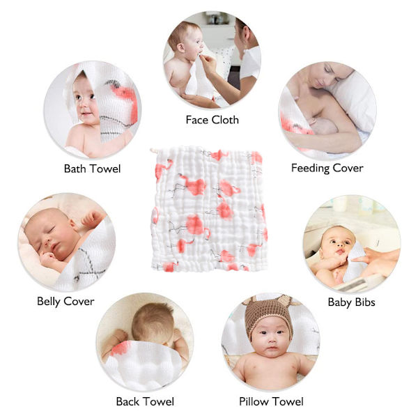 Tvättservett tyg Baby muslinblöjor Rapningsdukar babyhanddukar