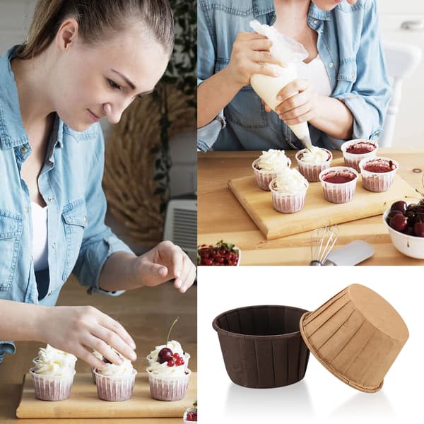 50 st pappersmuffinsformar, muffins cupcake formar, bakformar Weiß
