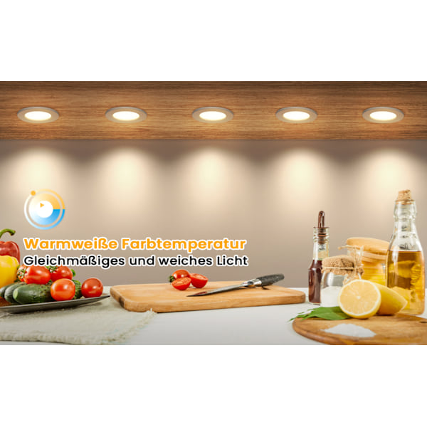 Ultratunn LED Downlight, Fullt Dimbar 120° Spridningsvinkel CRI>80 Verktygsfri Installation Endast För Inomhusbruk, Energieffektiv 7Watt Rund Vit