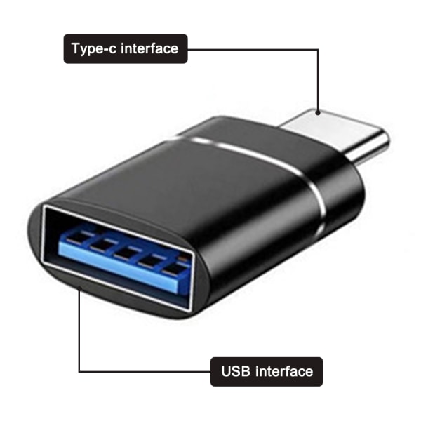 Typ-C till USB 3.0, Alloy Type C-adapter, stöder upp till 5G-data