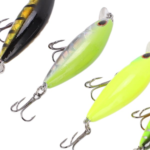 6 st artificiella minnow fiskedrag Slow Sinking fiskedrag för bas sötvatten 6 färger 2g