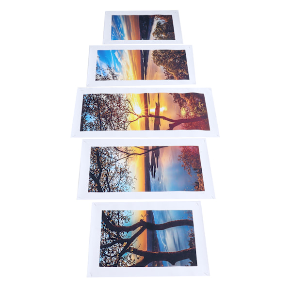 5Pcs Wall Art Painting Innovative Lake Sunset Landscape Painting Interior Decoration