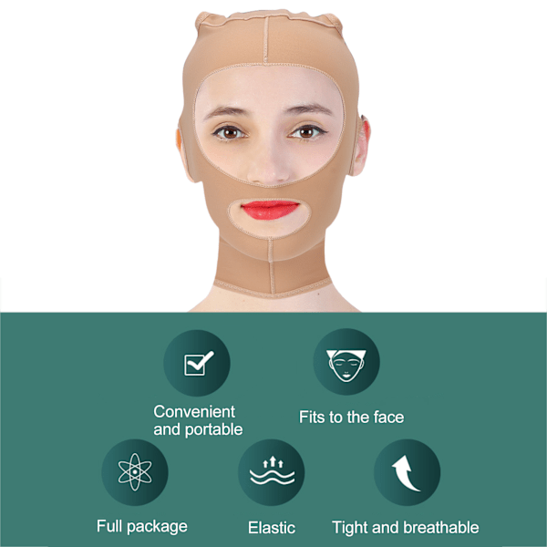 Åndbar ansigts slankende bælte elastisk V-linje løftende hagerem V-ansigt slankende bælteL