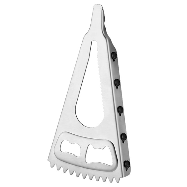 V-Formad Multifunktionell Kapsylöppnare, Ergonomisk Design i Rostfritt Stål för Enkelt Grepp, Passar Olika Kapsylstorlekar från 2,5 cm till 4 cm, Kompakt Design för