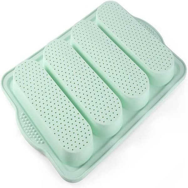 Silikonform for Baguettebaking, Non-stick Bakeform med Multi-hulromsdesign for Jevn Baking og Sprø Tekstur, Fleksibel og Robust Brødform