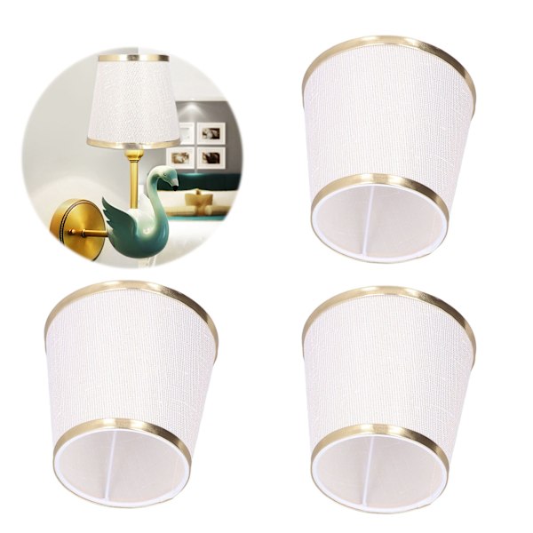 3PCS E14 Lampskärm Tunnform Bordslampa Skärm Meson Installation Tyg Sovrum Taklampa Skärm