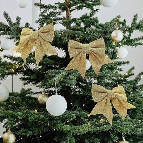 Julgransprydnad rosettdekoration för dekoration 6 st julrosettprydnader