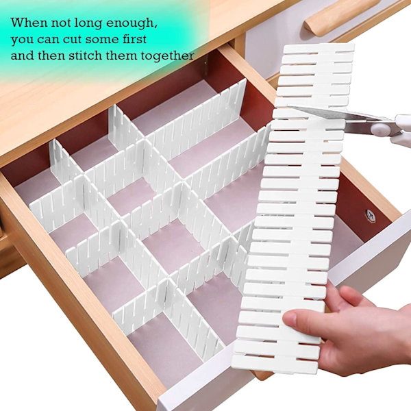 Låd Organizer, 8-pack, Justerbara Lådfack för Kontorsmaterial, Sovrum, Kök, Bestick