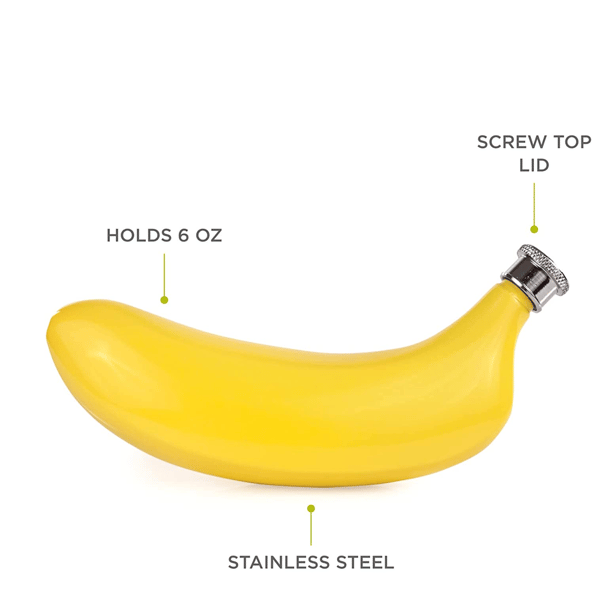 Bananformad Plunta, Unik Present Rostfritt Stål Spritplunta med Diskret Design, Läcksäker Resekompis i Fickformat för Utomhusaktiviteter