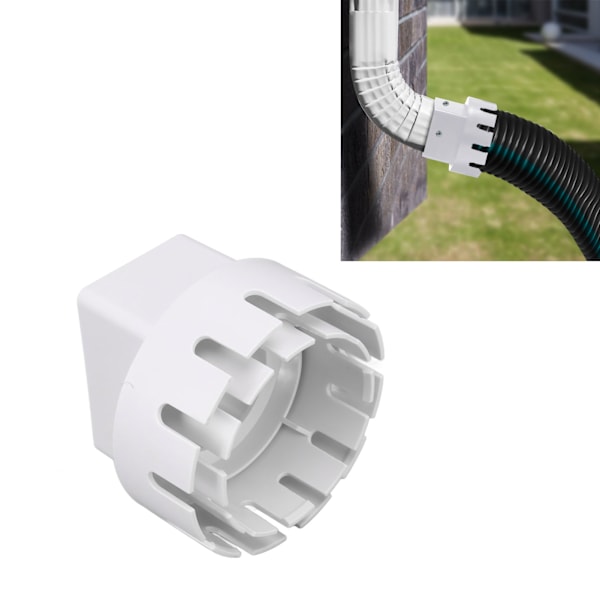 Downspout Adapter Plastic Drain Adapter Replacement Downpipe Converter Connector with Screws White S 2x3in