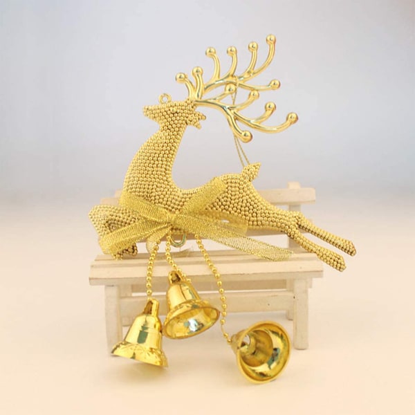 Juldekorationer Glitter Älg Jingle Bells, Julgransklockor För En Magisk Högtidssäsong På Din Gran Krans Ytterdörr Spiselkrans
