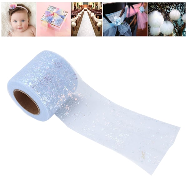 Tulle Fabric DIY Craft Abrasion Resistance Symphony Polyester Lightweight Portable Tulle Rolls 6cmLight Blue