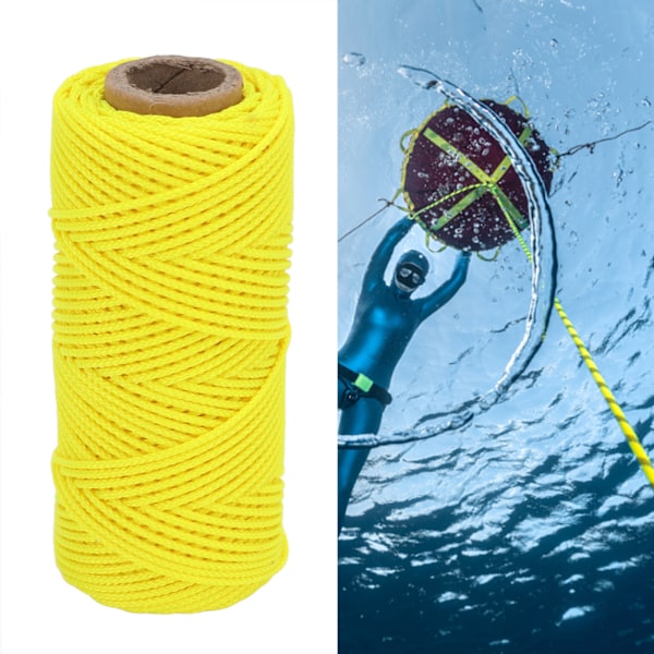 Diving Reel Line Replacement Wearproof Underwater Finger Spool Reel Round Line Fluorescent Yellow46m / 50.3yd