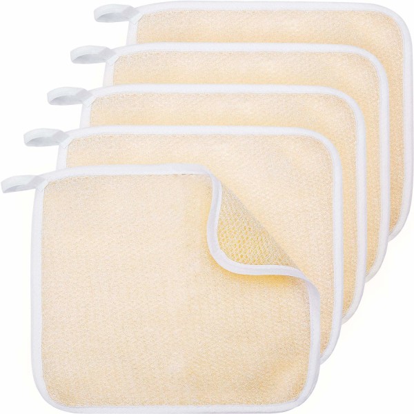 5 Pack Exfoliang ansikts- og kroppsvaskekluter Håndkle Soft Weave Bath