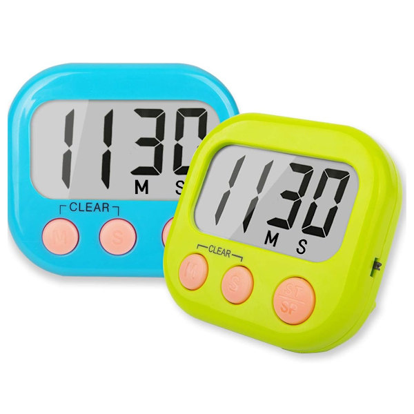 Timer för Barn & Lärare, Digital Timer med Högt Alarm & Tyst Läge, 2-pack Blå & Grön, för Klassrum & Fritidsaktiviteter