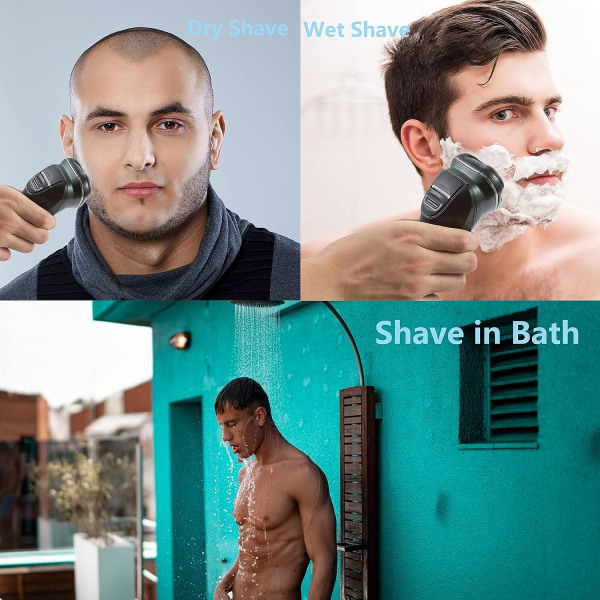 Elektriske barbermaskiner for menn Oppladbar vanntett IPX7 Rotary