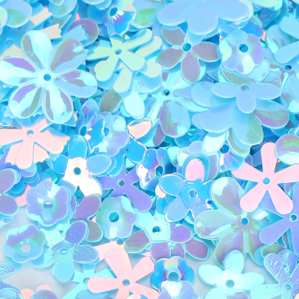 Konfetti Blomformade Glitter Paljetter Spangles Fest Bröllop Strö Dekoration Tillbehör(Färgglad Blå )
