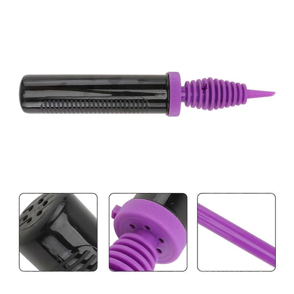 Manuell ballongpump för festbruk, 2-pack, lila