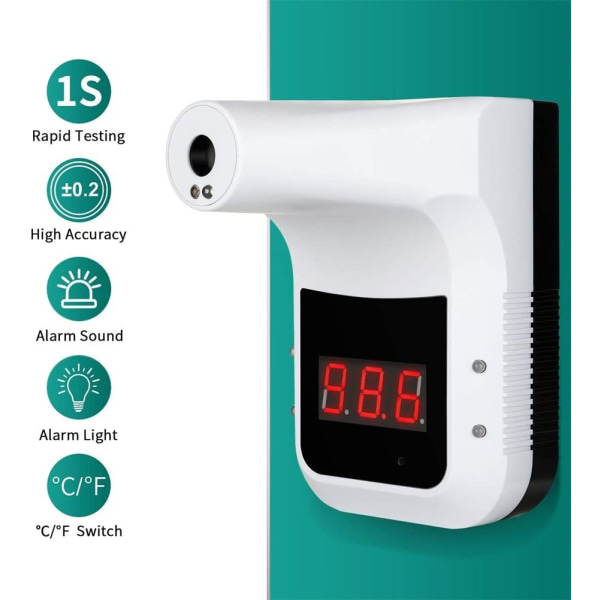 Infraröd termometer Beröringsfri digital K3 termometer, väggmonterad infraröd panna K3 termometer med LCD-skärm
